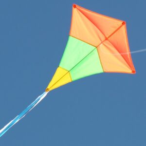 Diamond Tricolour single string kids kite. Australian made and supplied by Windspeed Kites