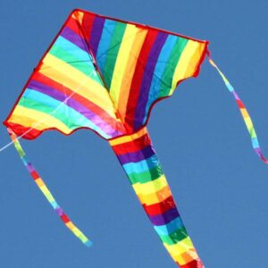 Rainbow Delta kids kite, in the kite range from Windspeed kites wholesaler in Australia